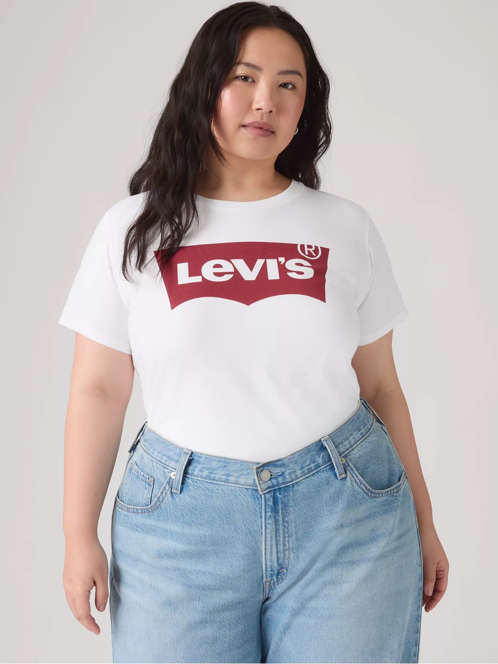 💫3/$20 Levi's Classic White Batwing Logo Graphic Tee - Plus Size